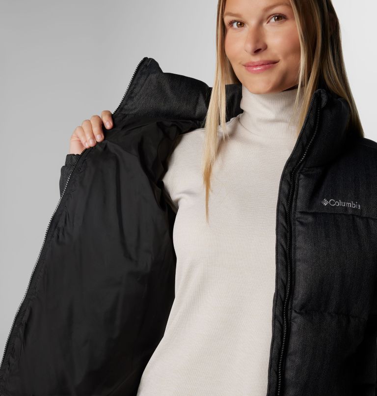 Chaqueta acolchada con diseño de espiga Puffect para mujer, Color: Black Herringbone, image 8