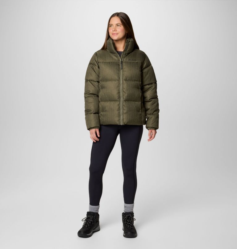 Women's Puffect Herringbone Jacket, Color: Stone Green Herringbone, image 3