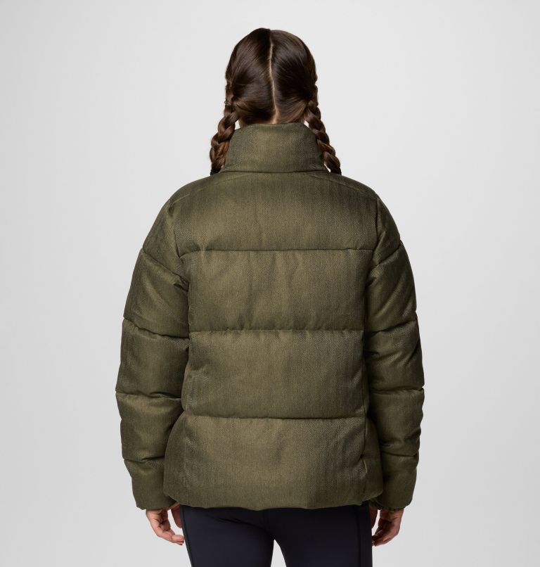 Women's Puffect Herringbone Jacket, Color: Stone Green Herringbone, image 2