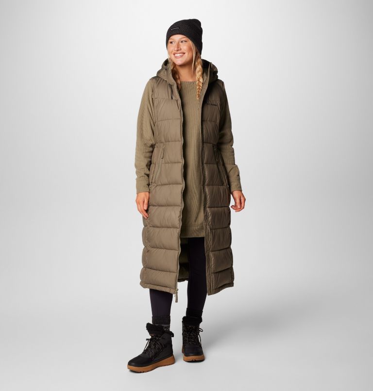 Women's Pike Lake Long Vest, Color: Stone Green, image 3