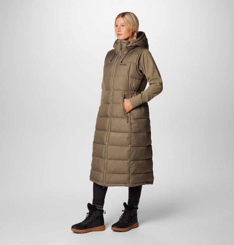 Women's Pike Lake Long Vest, Color: Stone Green, image 4