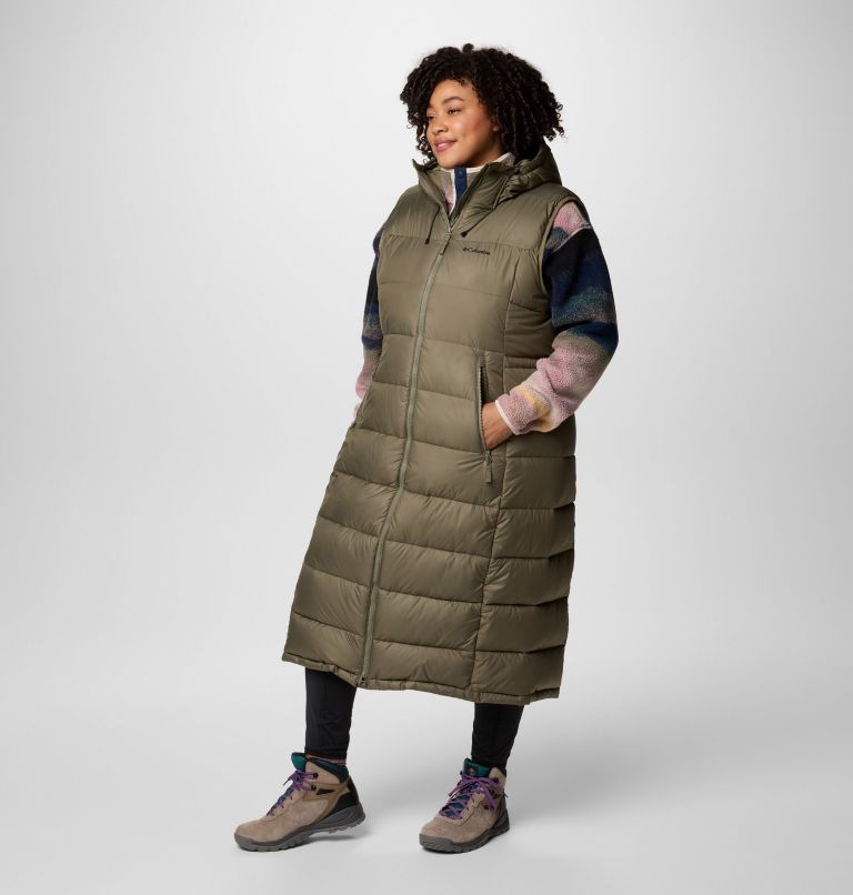 Plus size long puffer vest hotsell