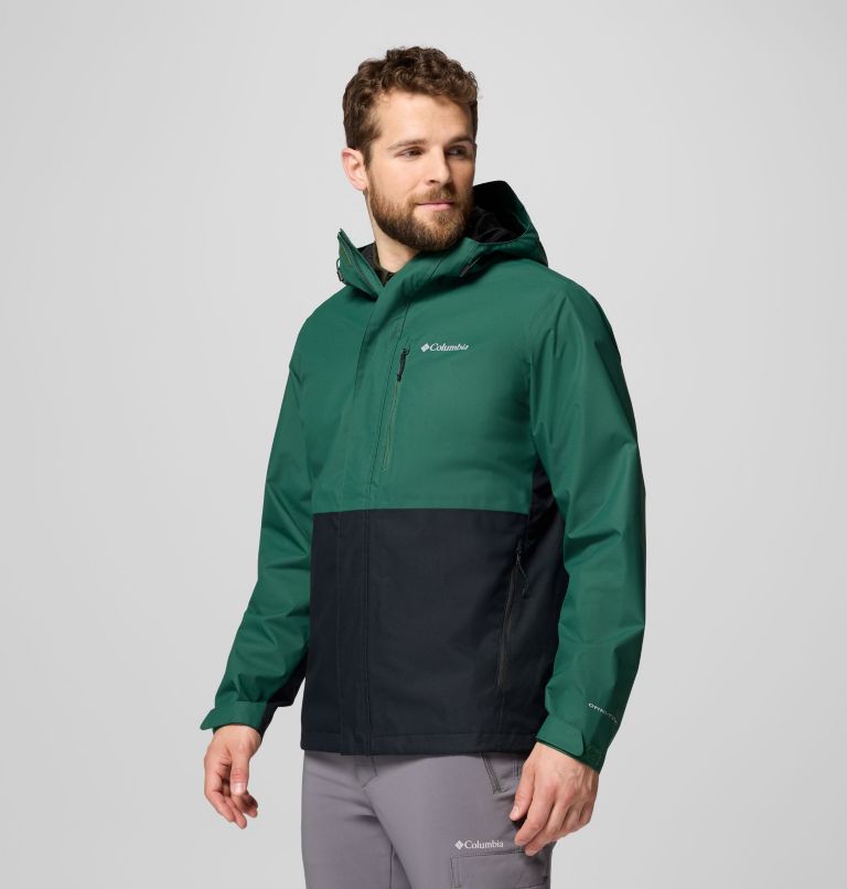 Men's Hikebound II Jacket, Color: Rain Forest, Black, image 4