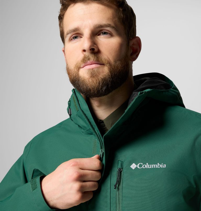 Men's Hikebound II Jacket, Color: Rain Forest, Black, image 7
