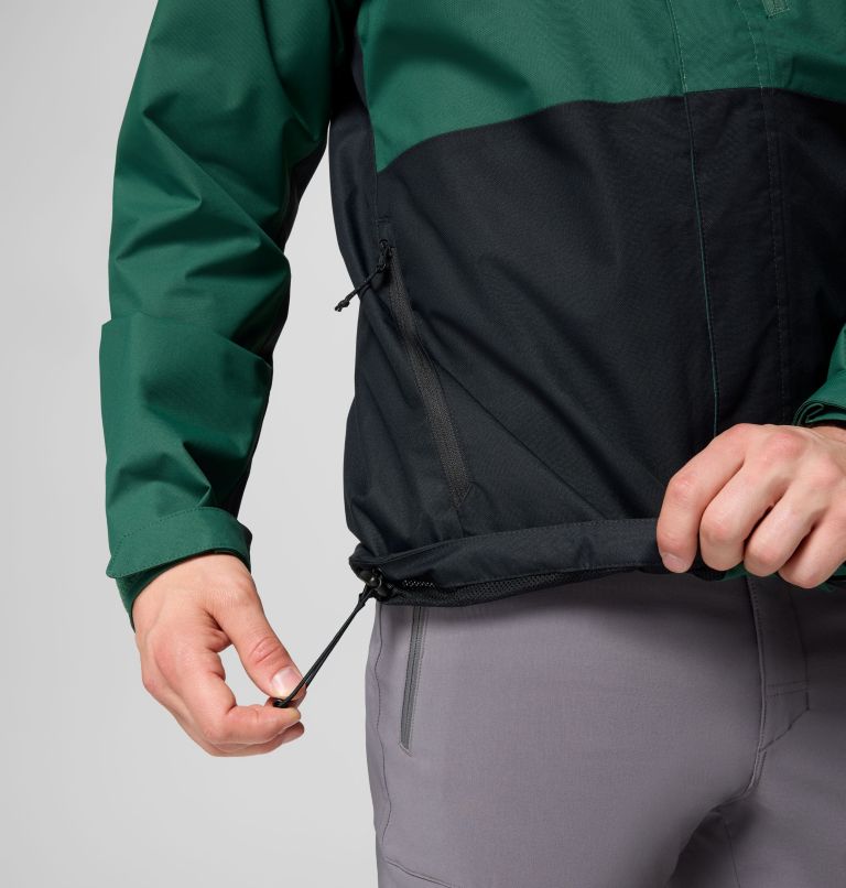Men's Hikebound II Jacket, Color: Rain Forest, Black, image 9