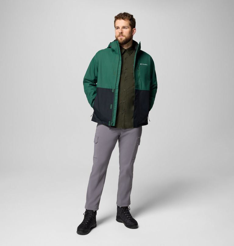 Men's Hikebound II Jacket, Color: Rain Forest, Black, image 2