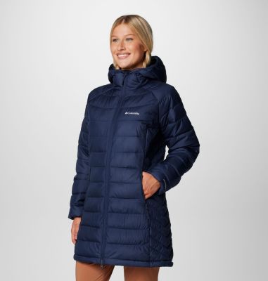 Chaqueta aislante de largo medio Powder Lite II para mujer, Color: Collegiate Navy, image 16