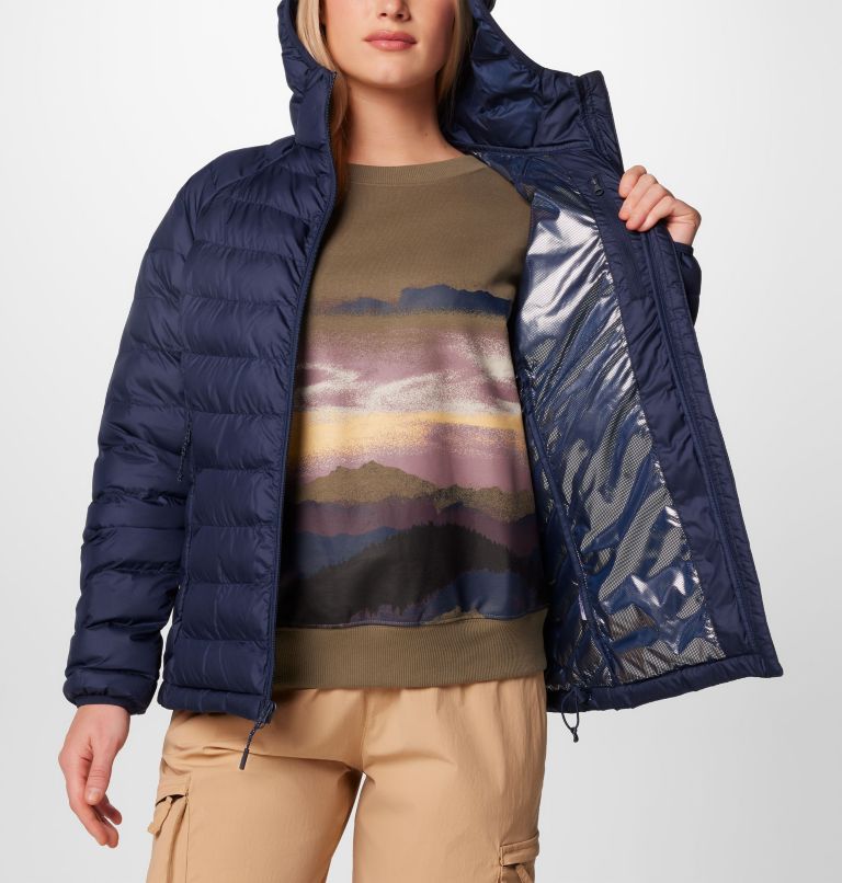 Women’s Powder Lite II Hooded Insulated Jacket, Color: Collegiate Navy, image 7