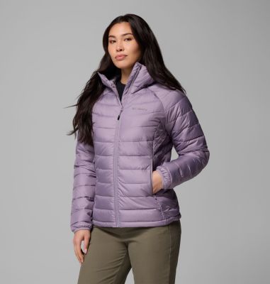 Women’s Powder Lite II Hooded Insulated Jacket, Color: Shale Purple, image 4