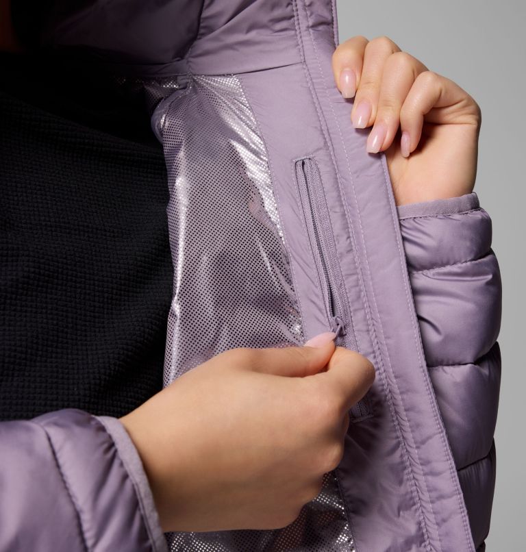 Women's Powder Lite II Hooded Jacket, Color: Shale Purple, image 6
