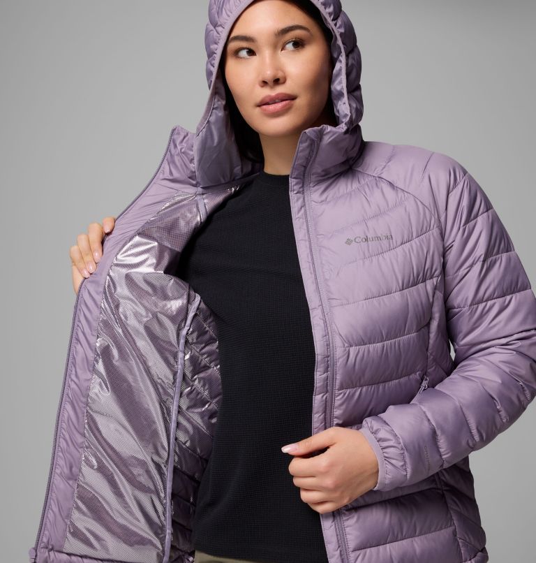 Women's Powder Lite II Hooded Jacket, Color: Shale Purple, image 9