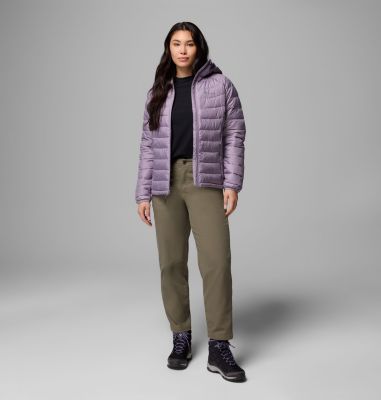 Women’s Powder Lite II Hooded Insulated Jacket, Color: Shale Purple, image 2