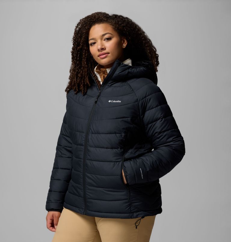 Women's Powder Lite II Hooded Jacket - Plus Size, Color: Black, image 4