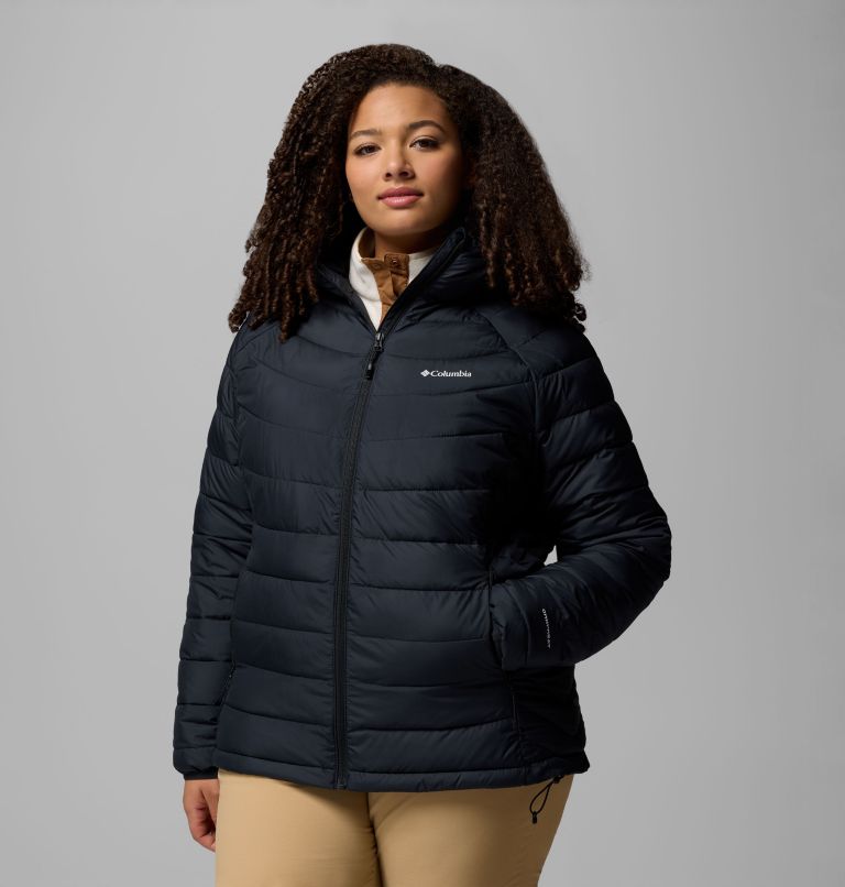 Women's Powder Lite II Hooded Jacket - Plus Size, Color: Black, image 1