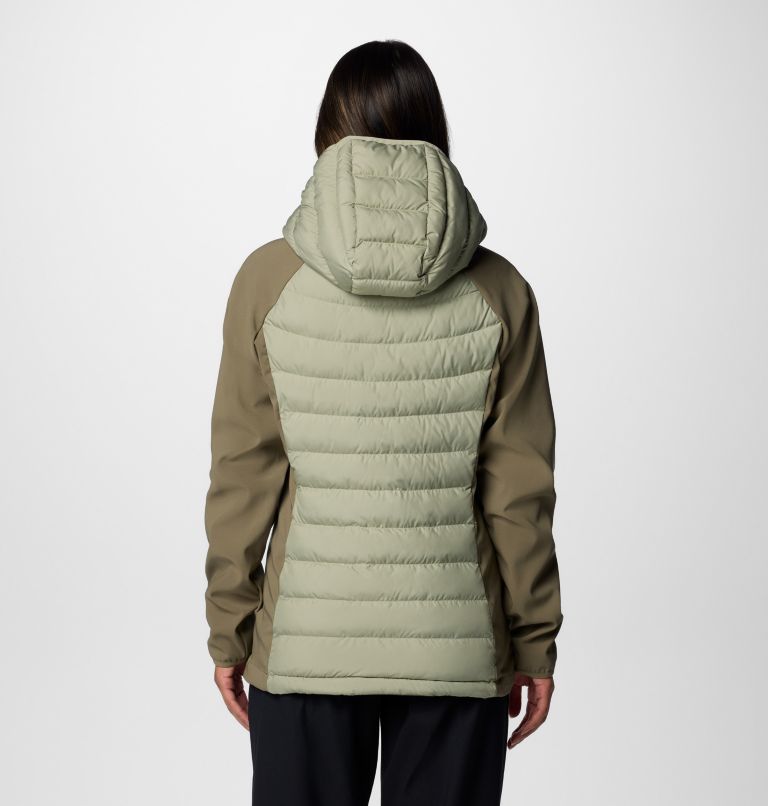Women's Powder Lite II Hybrid Hooded Jacket, Color: Safari, Stone Green, image 2
