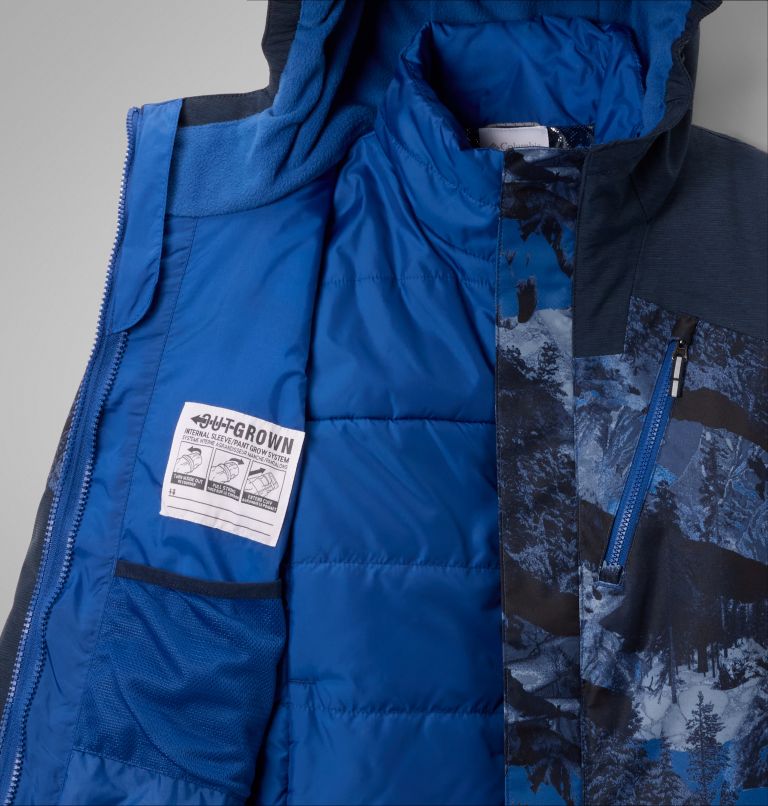 Boys' Whirlibird III Interchange Jacket, Color: Mountain Blue Cascades, Coll Navy, image 3