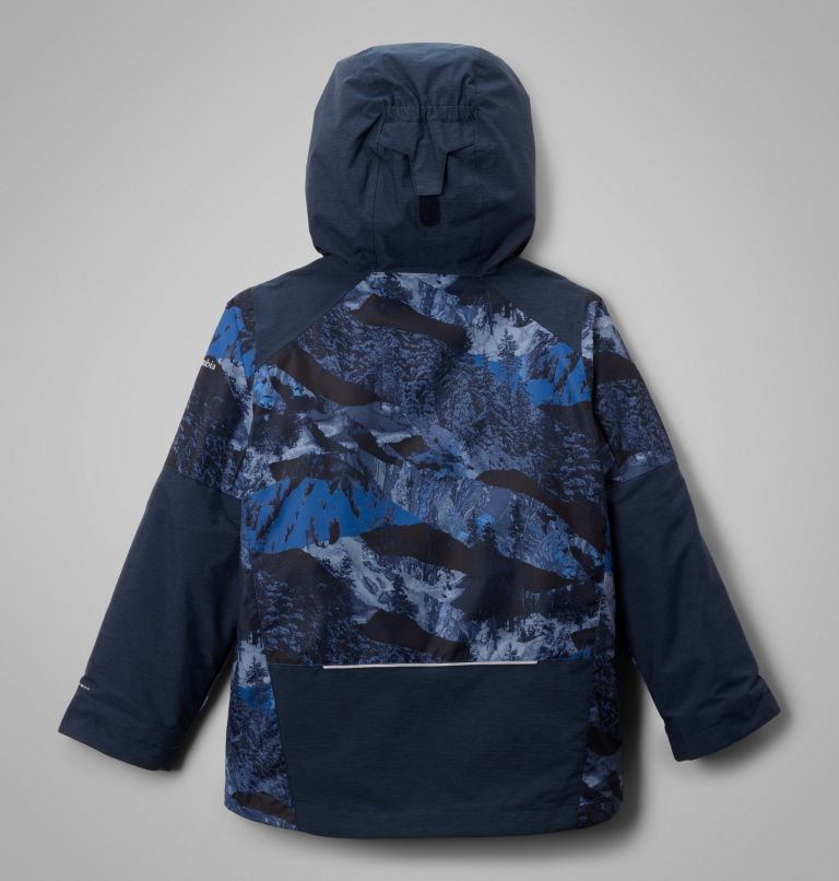 Boys' Whirlibird III Interchange Jacket, Color: Mountain Blue Cascades, Coll Navy, image 2