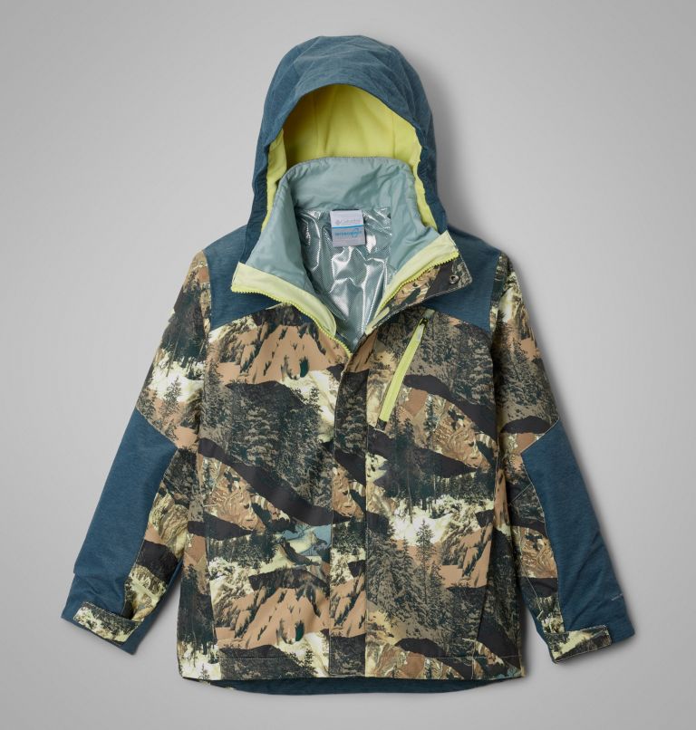 Boys' Whirlibird III Interchange Jacket, Color: Citron Haze Cascades, Everblue, image 1