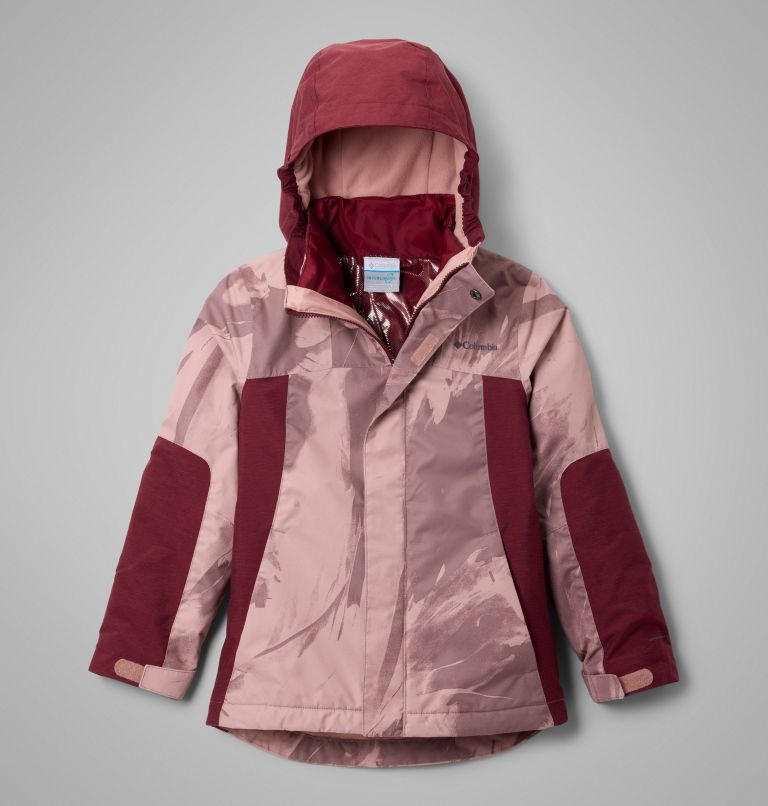 Girls' Whirlibird III Interchange Jacket, Color: Fig Snowflight Tonal, Rich Wine, image 1
