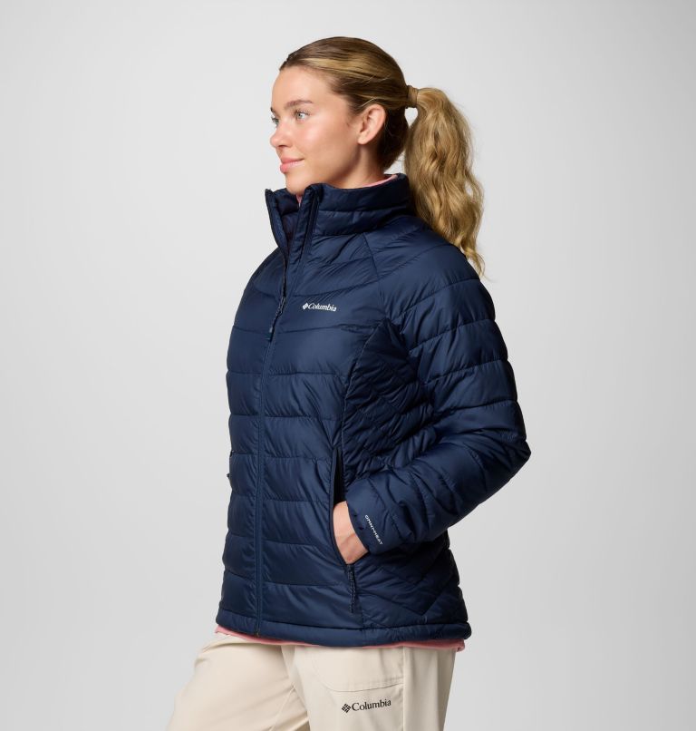 Women’s Powder Lite II Hooded Insulated Jacket, Color: Collegiate Navy, image 4