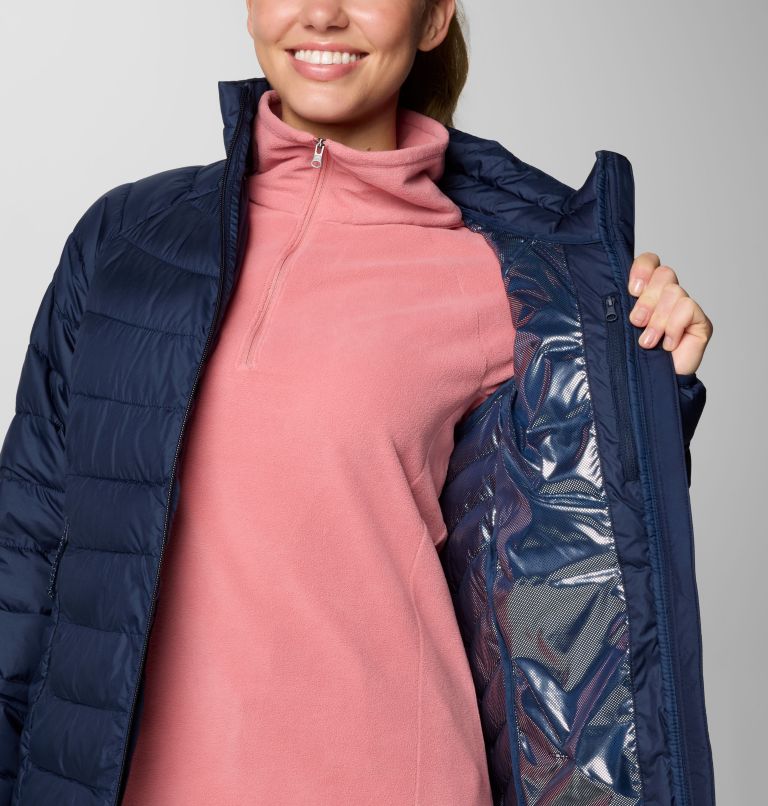 Women’s Powder Lite II Hooded Insulated Jacket, Color: Collegiate Navy, image 6