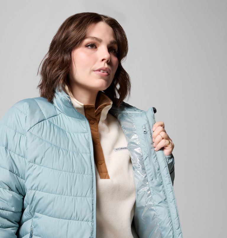Women's Powder Lite II Full Zip Jacket - Plus Size, Color: Crushed Blue, image 5