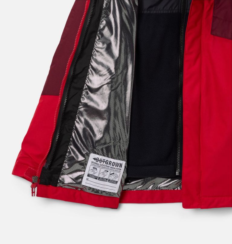 Boys' Bugaboo III Fleece Interchange Jacket, Color: Mountain Red, Rich Wine, Black, image 3