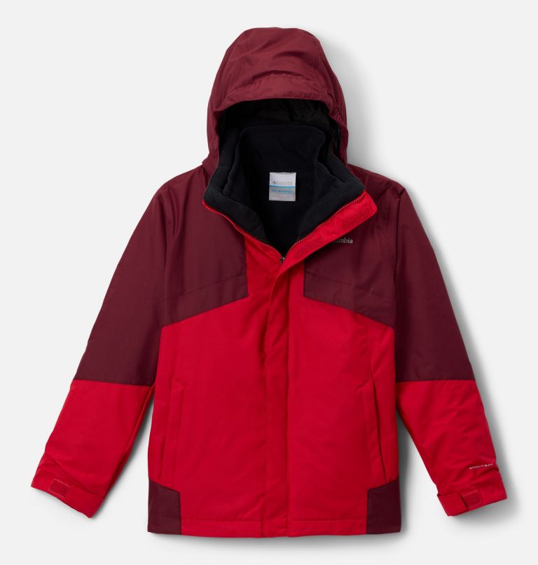 Boys' Bugaboo III Fleece Interchange Jacket, Color: Mountain Red, Rich Wine, Black, image 1