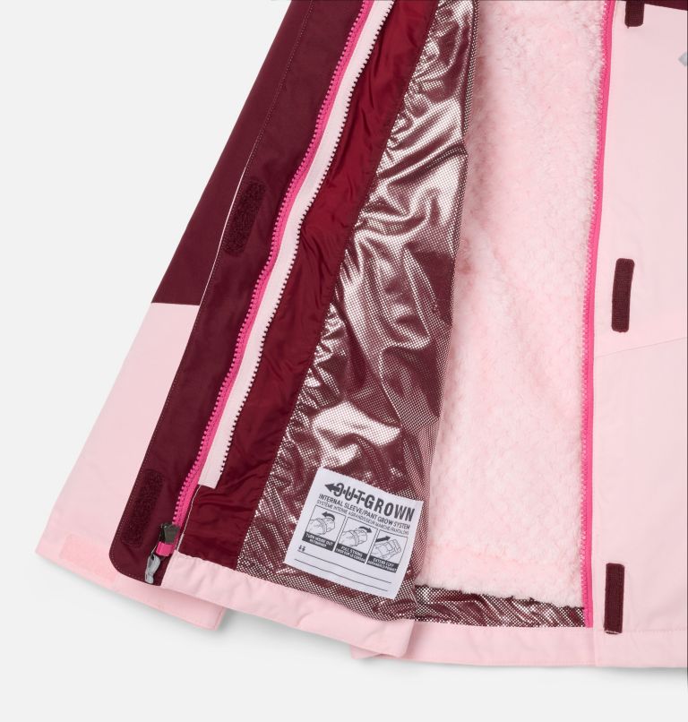 Girls' Bugaboo III Fleece Interchange Jacket, Color: Satin Pink, Rich Wine, image 3