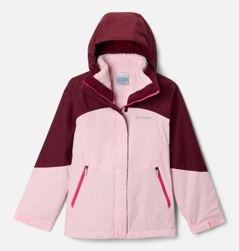 Girls' Bugaboo III Fleece Interchange Jacket, Color: Satin Pink, Rich Wine, image 1