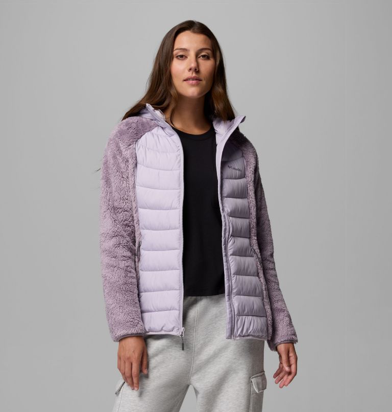Women's Powder Lite II Sherpa Hybrid Fleece Jacket, Color: Shale Purple, Lavender Pearl, image 5