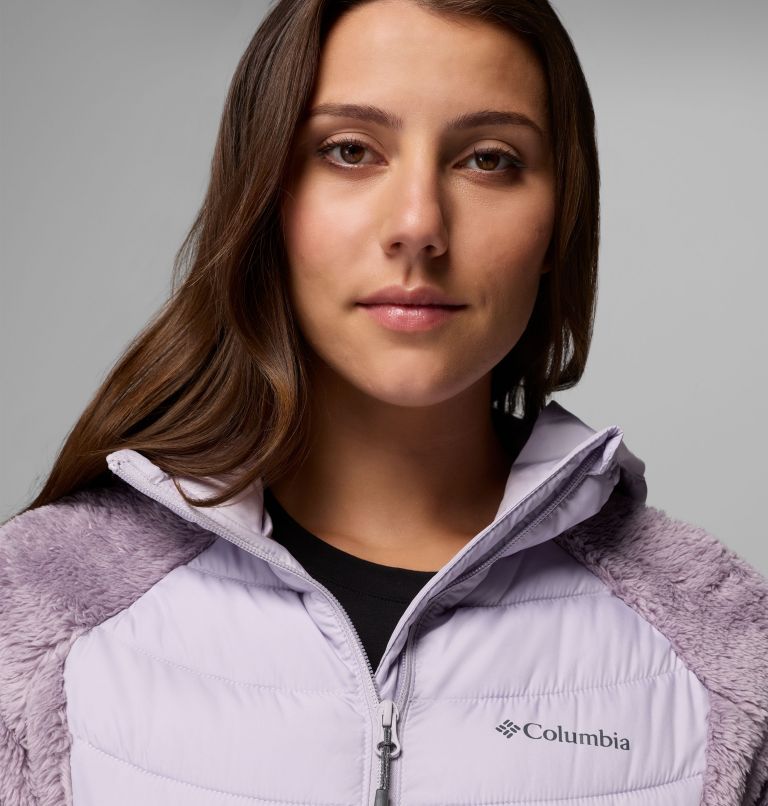 Women's Powder Lite II Sherpa Hybrid Fleece Jacket, Color: Shale Purple, Lavender Pearl, image 7
