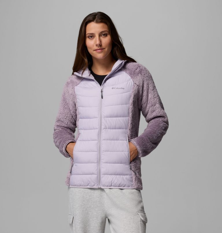 Women's Powder Lite II Sherpa Hybrid Fleece Jacket, Color: Shale Purple, Lavender Pearl, image 1