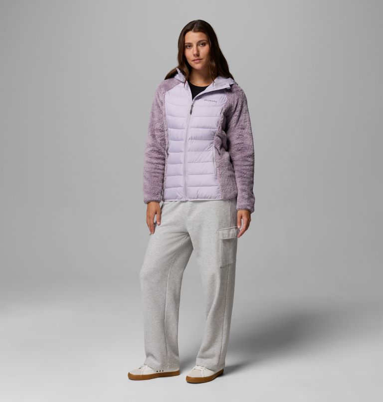 Women's Powder Lite II Sherpa Hybrid Fleece Jacket, Color: Shale Purple, Lavender Pearl, image 2
