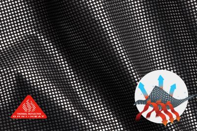 Silver lining Omni Heat texture with the Omni Heat tech badge in bottom left.