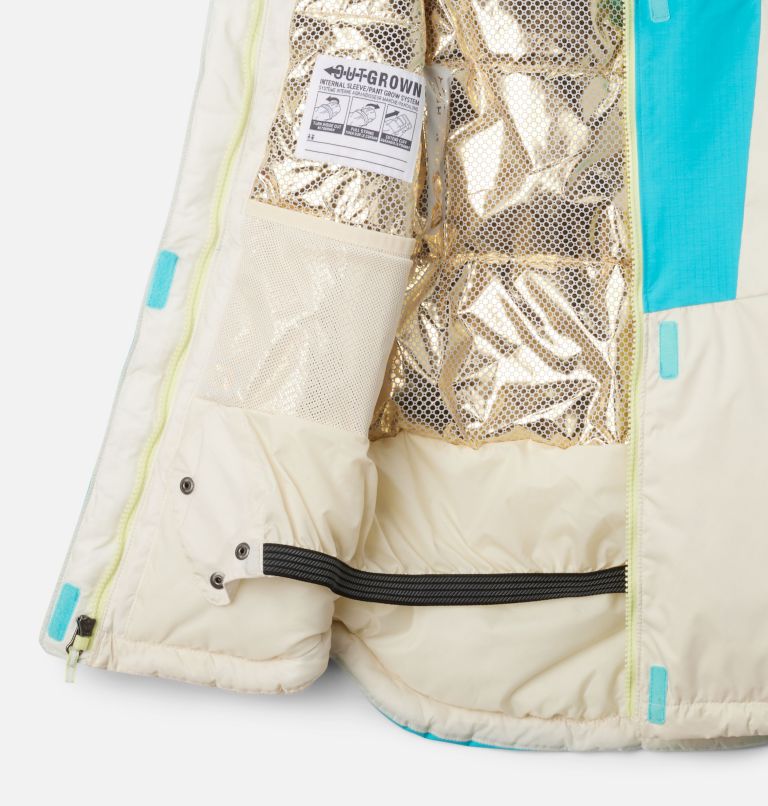 Girls' Mighty Mogul III Jacket, Color: Chalk, Geyser, image 3