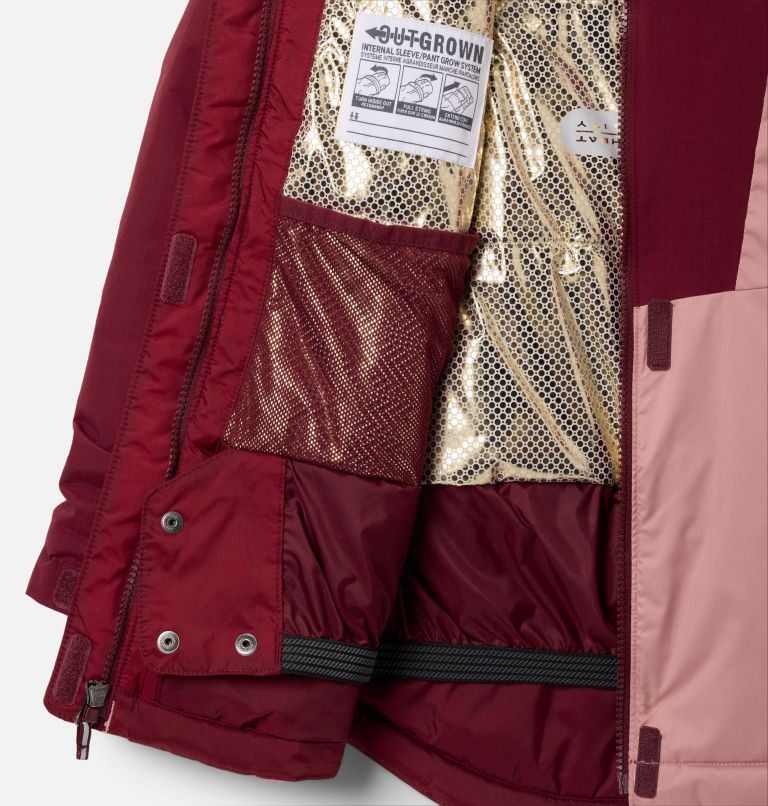 Girl's Mighty Mogul III Waterproof Ski Jacket, Color: Eraser Pink, Rich Wine, image 3