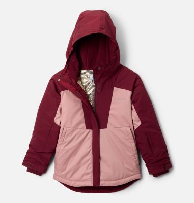 Girl's Mighty Mogul III Waterproof Ski Jacket, Color: Eraser Pink, Rich Wine, image 1