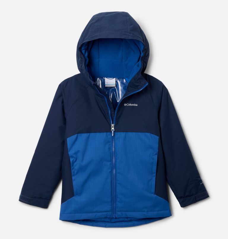 Boys' Alpine Action III Jacket, Color: Mountain Blue Melange, Collegiate Navy, image 1
