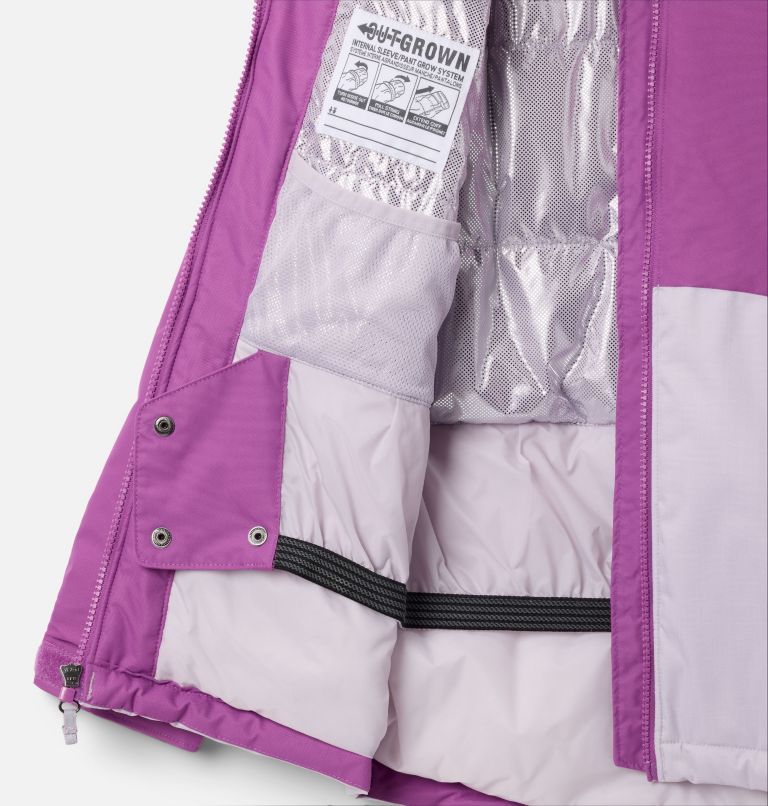 Girls' Alpine Action III Jacket, Color: Lavender Pearl Melange, Razzle, image 3