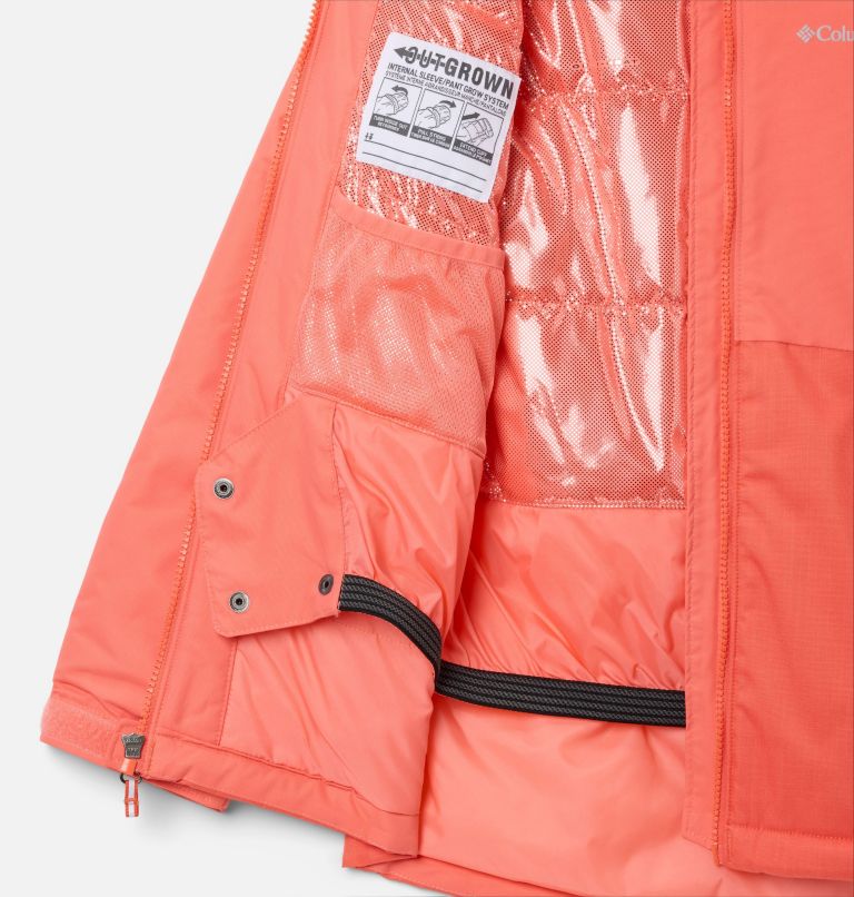 Girls' Alpine Action III Jacket, Color: Zing Melange, Hot Coral, image 3