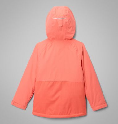 Girls' Alpine Action III Jacket, Color: Zing Melange, Hot Coral, image 4