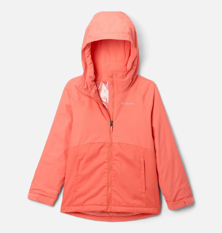 Girls' Alpine Action III Jacket, Color: Zing Melange, Hot Coral, image 1