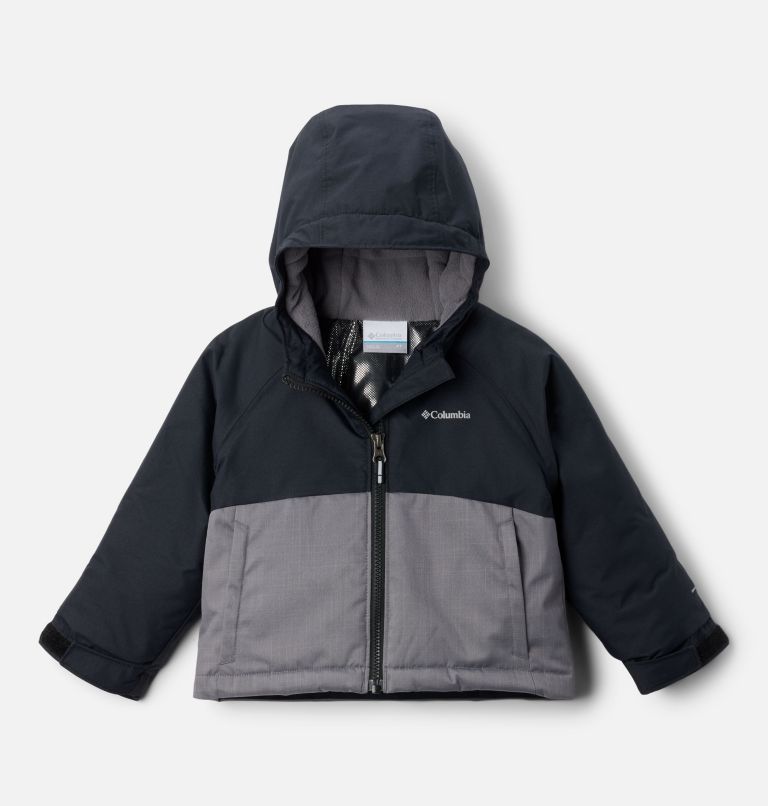 Girls' Toddler Alpine Action III Jacket, Color: City Grey Melange, Black, image 1