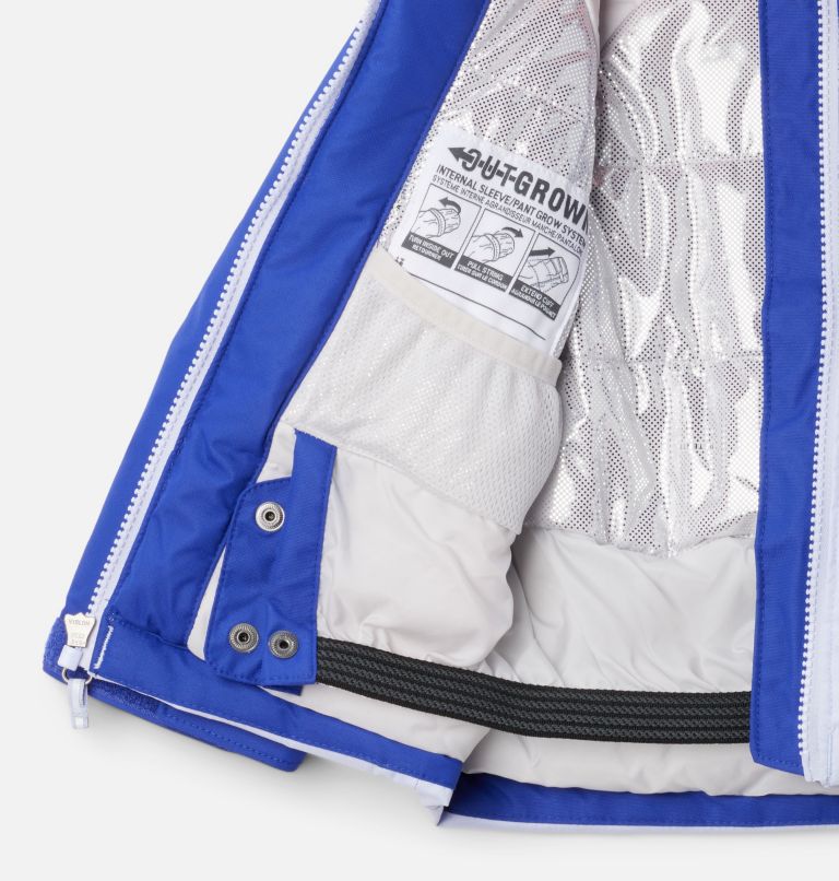 Girls' Toddler Alpine Action III Jacket, Color: Snowdrift Melange, Clematis Blue, image 3