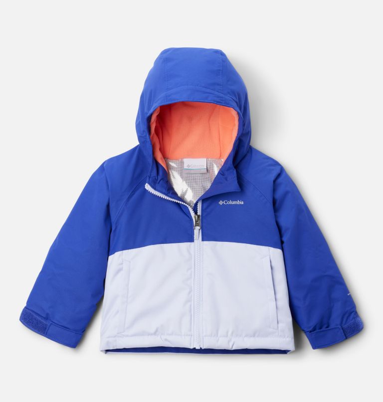 Girls' Toddler Alpine Action III Jacket, Color: Snowdrift Melange, Clematis Blue, image 1