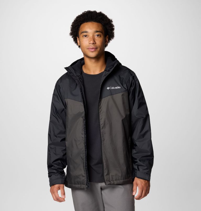 Men's Glennaker II Sherpa Lined Jacket, Color: Black, Shark, image 8