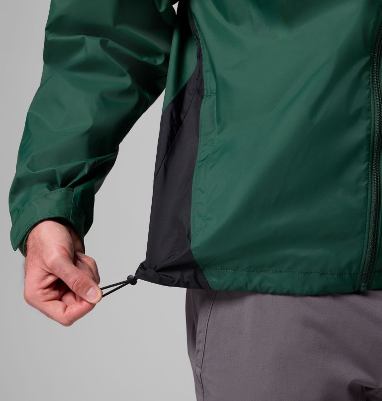 Men's Glennaker Lake II Rain Jacket, Color: Rain Forest, Black, image 7