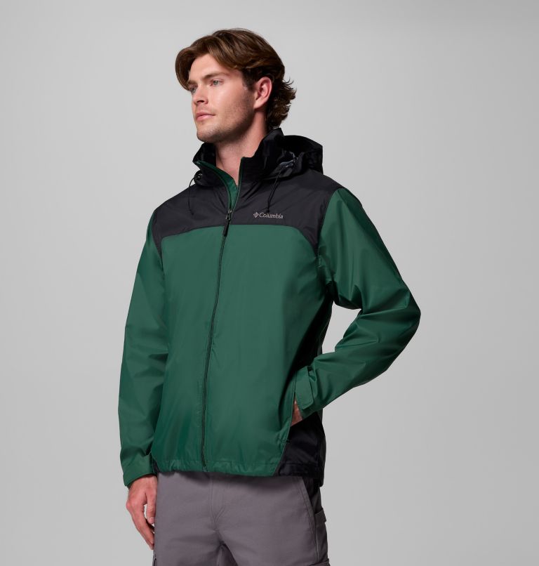 Men's Glennaker Lake II Rain Jacket - Tall, Color: Rain Forest, Black, image 4