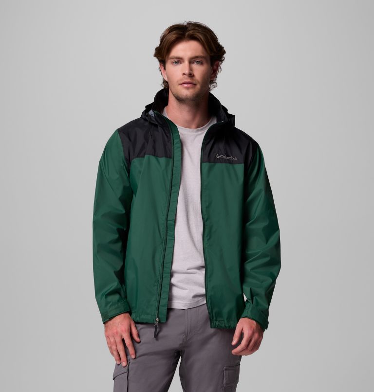 Men's Glennaker Lake II Rain Jacket - Tall, Color: Rain Forest, Black, image 5